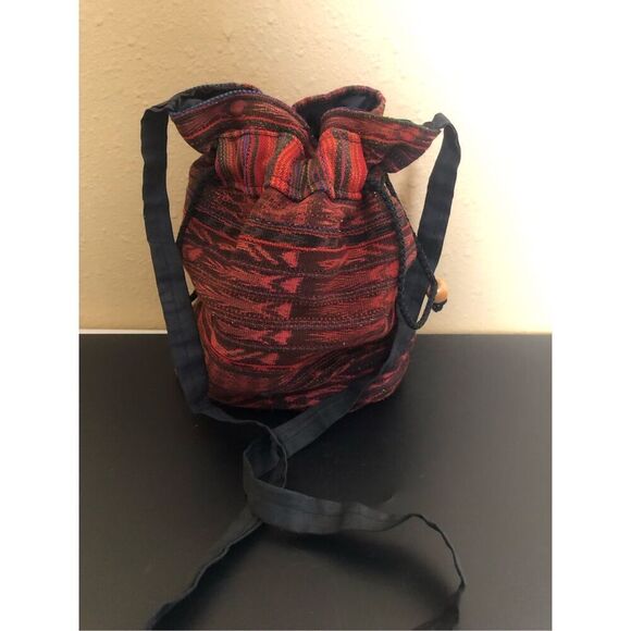 Crossbody Drawstring Embroidered Floral Bohemian Purse Bag - Picture 2 of 8